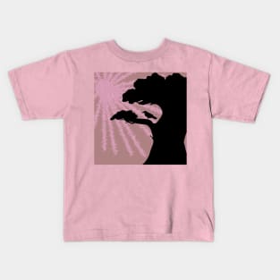 Raven in Winter Sun Ice Pink Kids T-Shirt